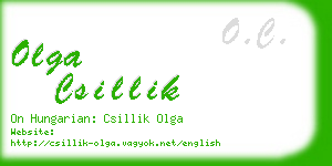 olga csillik business card